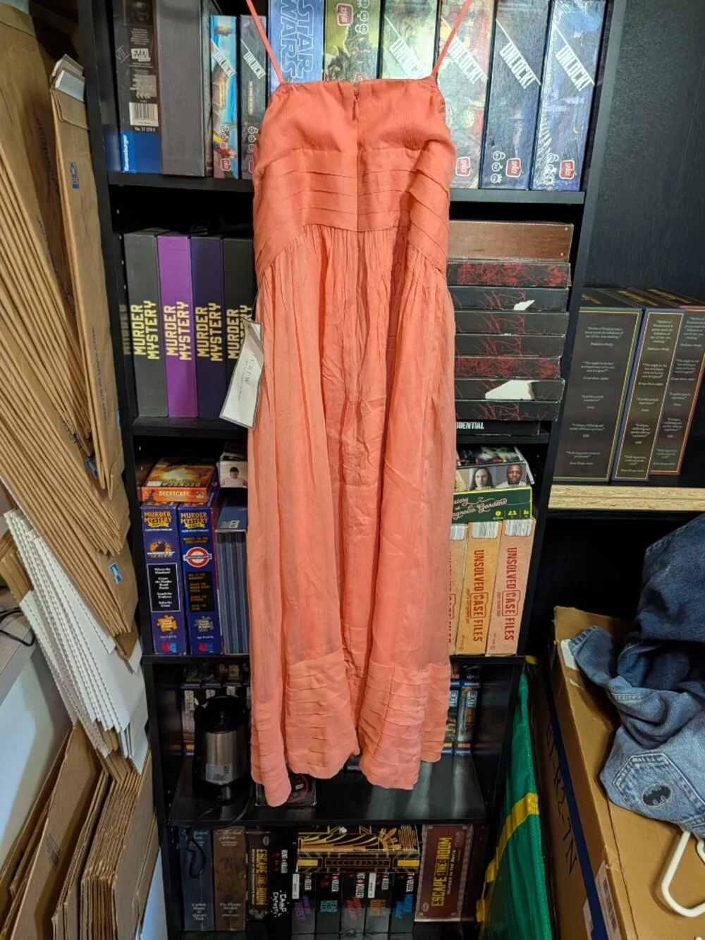 NWT J.Crew Coral Silk Strapless Maxi Dress Size 6P